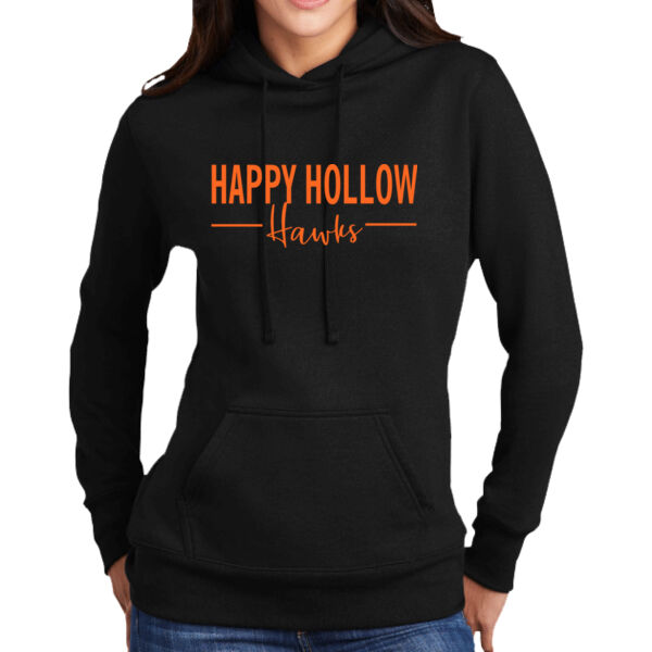 Hawks Design - ® Ladies Core Fleece Pullover Hooded Sweatshirt Thumbnail